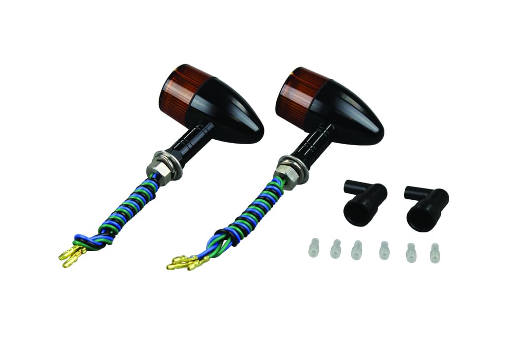 POSH 091498-L6 Motorcycle Supplies, Turn Signals, Aluminum Machine, Cannonball Type, Long Stay, Double Bulb