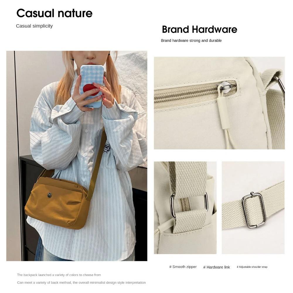 Large Capacity Square Crossbody Bag Multi-layer Single Shoulder Bag Nylon Messenger Bag  Shopping