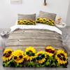 Yellow Sunflowers King Queen Duvet Cover Beautiful Floral Bedding Set For Kids Girls Women Girly Lovely Flowers Soft Quilt Cover