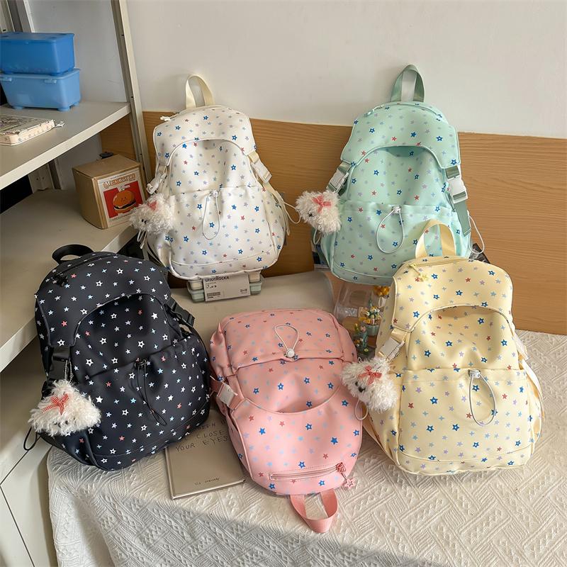 Star Print Backpack Student Schoolbag Women's Commuter Backpack