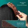 Engraved Green Sandalwood Comb - Black Gold Carved Design, Gift Box Included