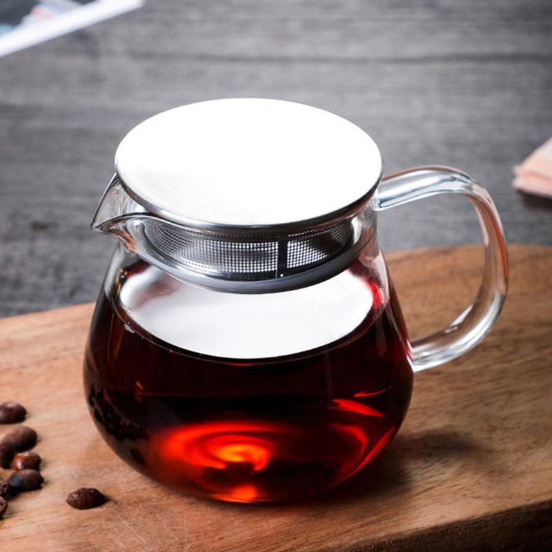 One Touch Glass Teapot Glass Coffee Server for Drip Coffee Maker, Standard Glass Coffee Carafe, Coffee Pot with Lid, Clear,