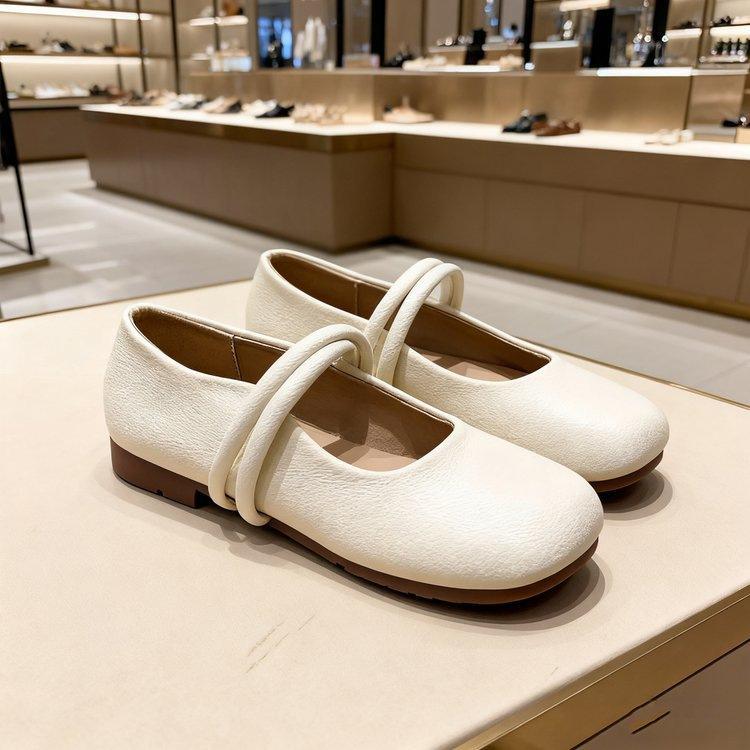 

Туфли Мэри Джейн на мягкой подошве, женские осенние новинки, ретро, с мелким вырезом, одинарные туфли, универсальные ленивые туфли Доудоу 40