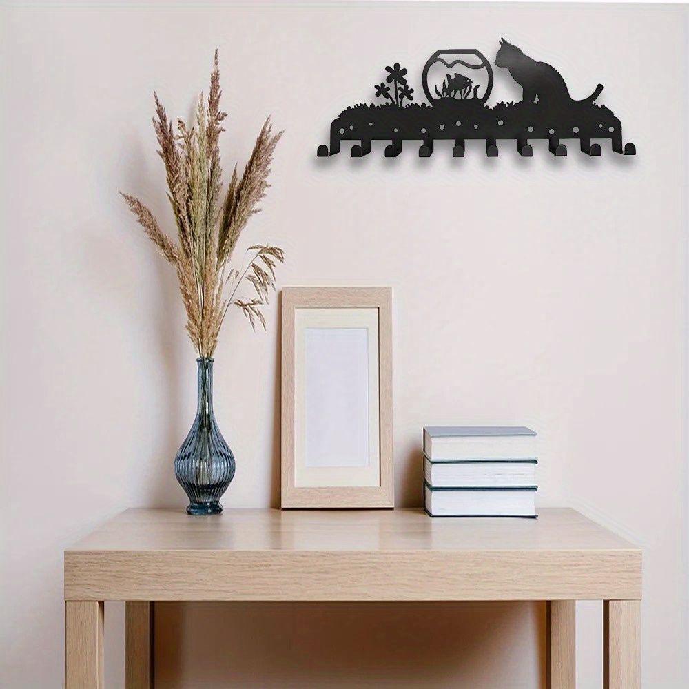 

Cat Shaped Wall Hooks Coat Rack Decorative Key Holder