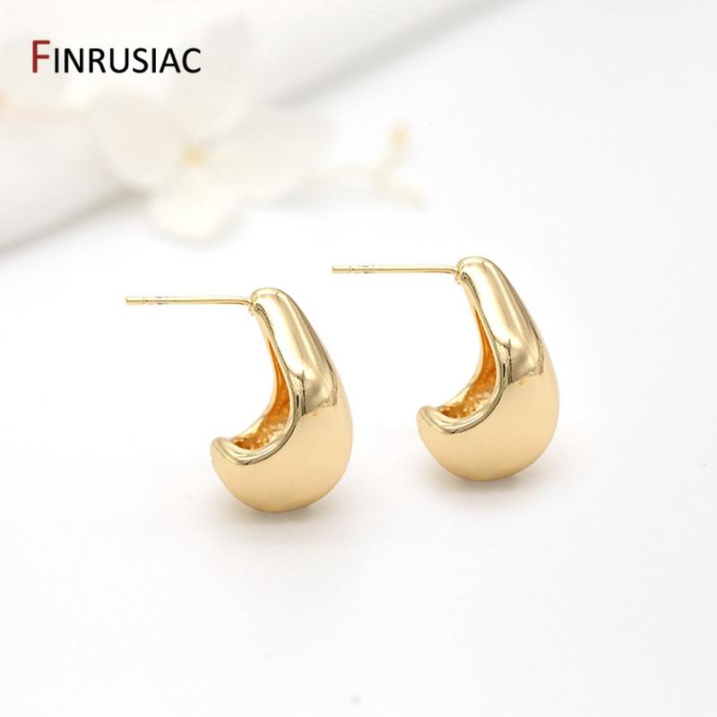 

Gold-Plated Women Earrings Statement C-Shaped Semicircle Earrings Famale Jewellery Wholesale 1 Pair
