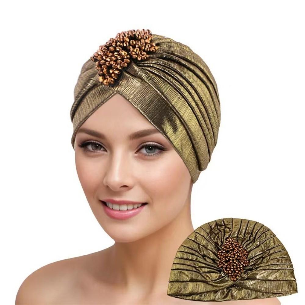 Beaded Arab National Hat Top Knot Ethnic Headscarf Gat Fashion Gilded Indian Hat Wedding