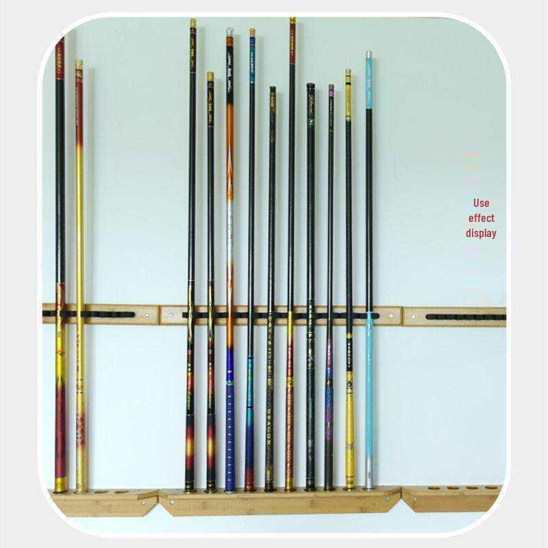 

Wall-Mounted Fishing Rod and Billiard Cue Display Rack 7-slot Display Rack