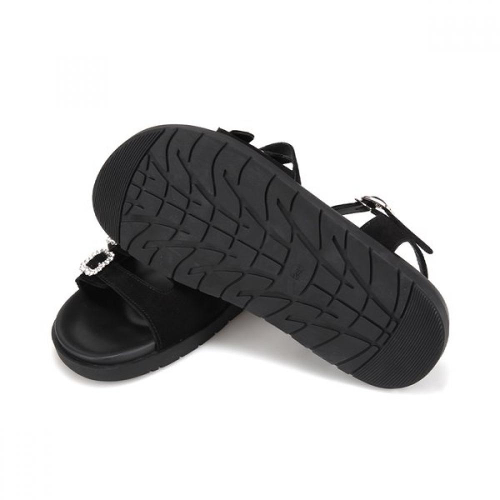 Barbara Daily Sandal Leather Jewel Buckle 2.5cm 2 Colors Bbj333