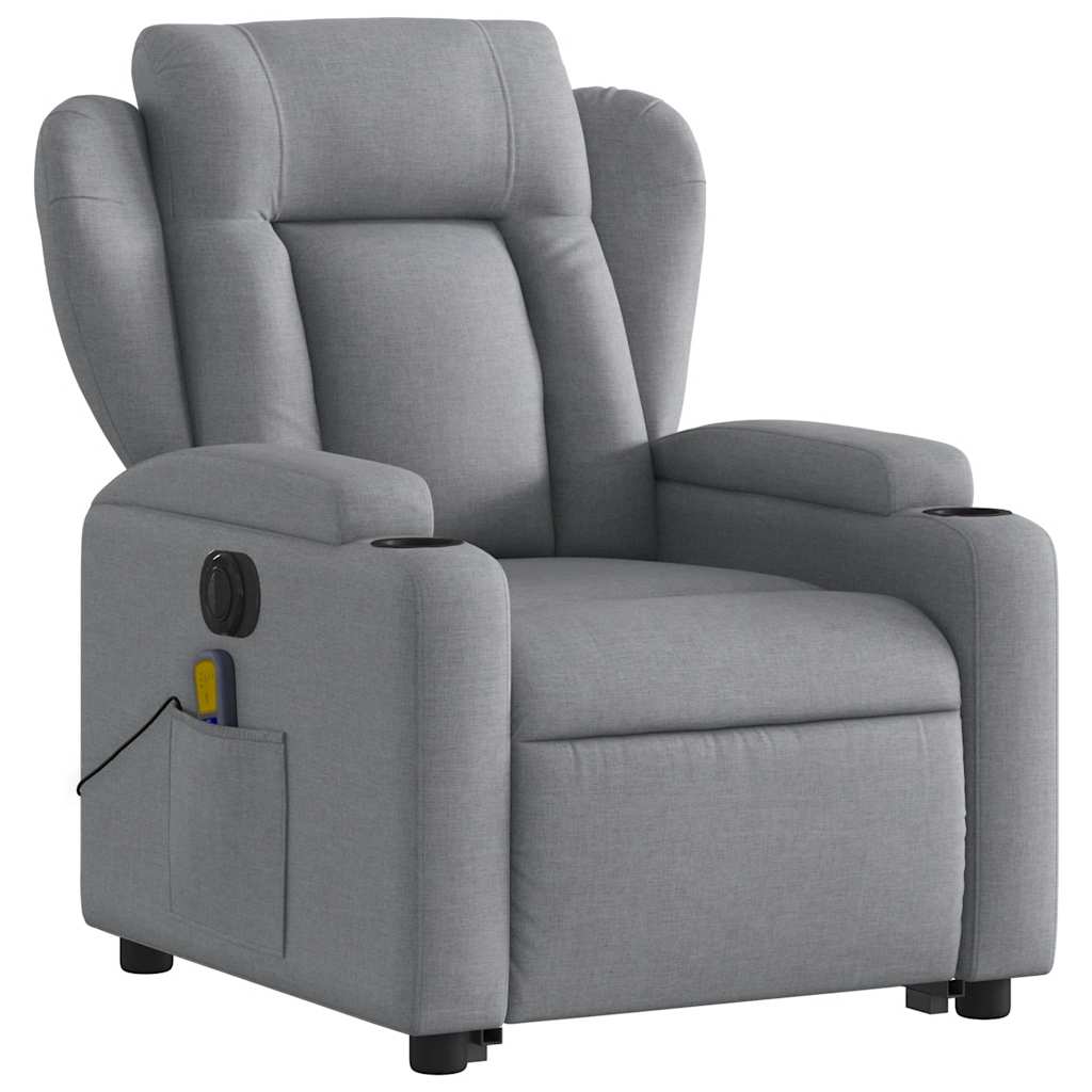 Vidaxl Lift-Up Massage Chair, Electric, Reclining, Light Gray