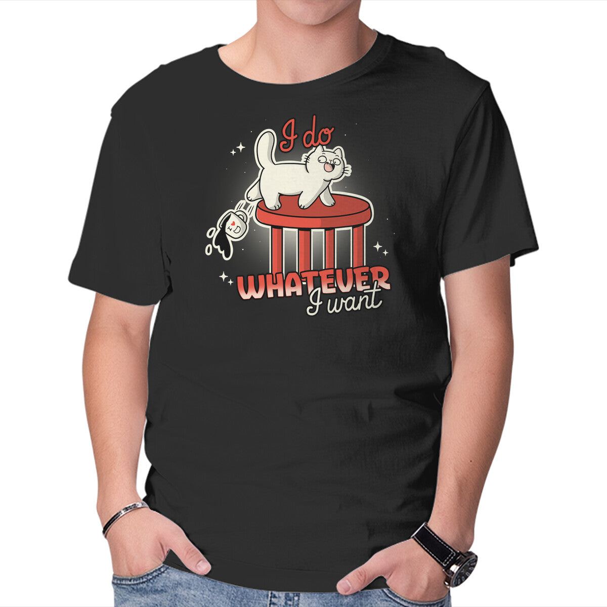 Unisex Crew Neck T-Shirt I Do Whatever I Want Graphic Short Sleeve Casual Tee L
