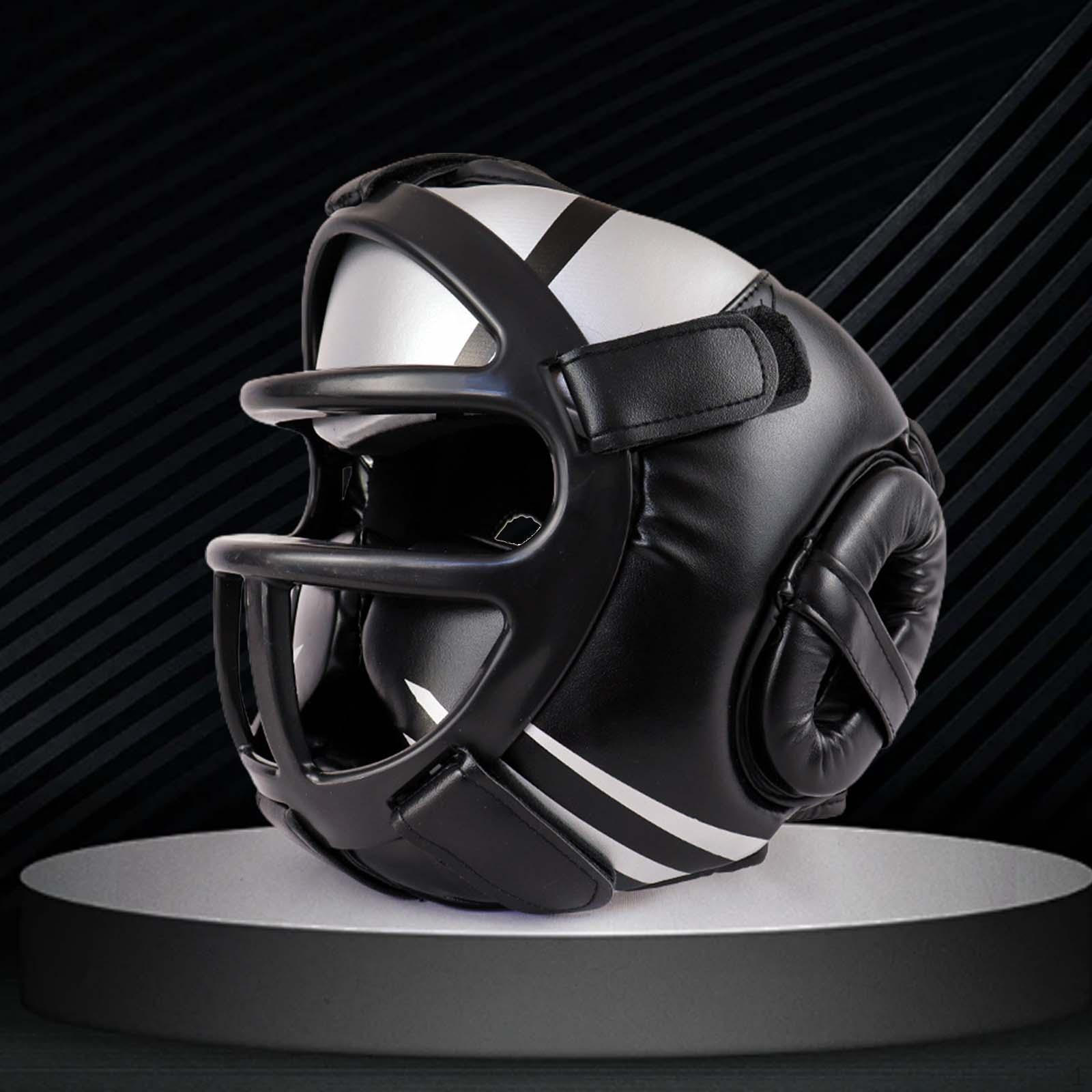 

Боксерский шлем, полная защита лица для тхэквондо, грэпплинга, каратэ L black