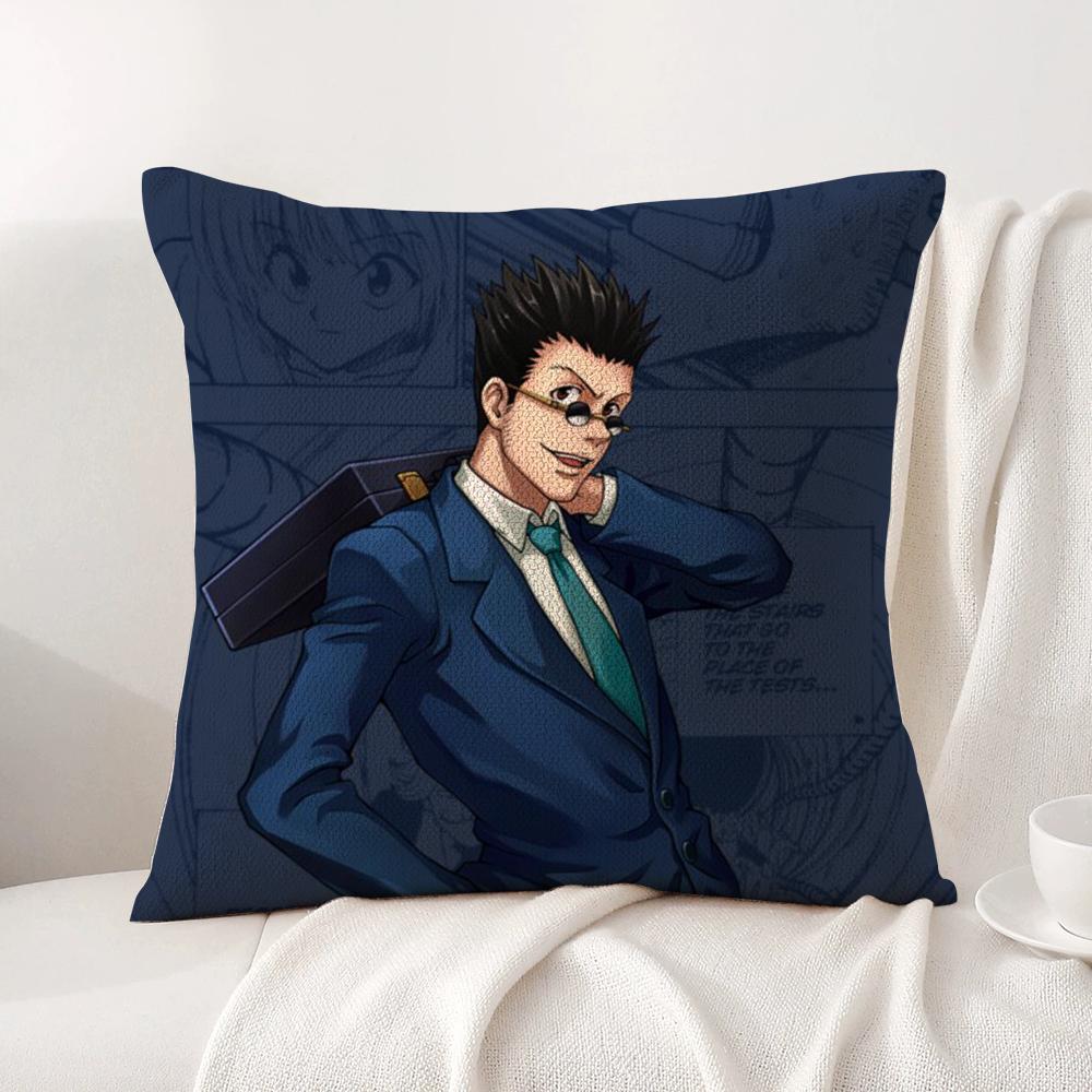 H-Hunter X H-Hunter Cushion Cover Summer Coolness Linen Fabric Double-Sided Printing Pillow Case Sofa Home Decor Gift