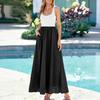 Damen-Farbblock-Sommer-Freizeit- und Mode-Ärmelloses langes Kleid