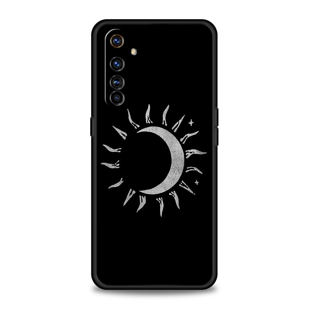 Funny Sun Moon Angel Eyes Phone Case For Realme 10 9 8 5G 7 6 GT2 Pro Plus 9i 8i C21 C11 C25 C35 GT Neo 2 3 3T Soft Black Cover