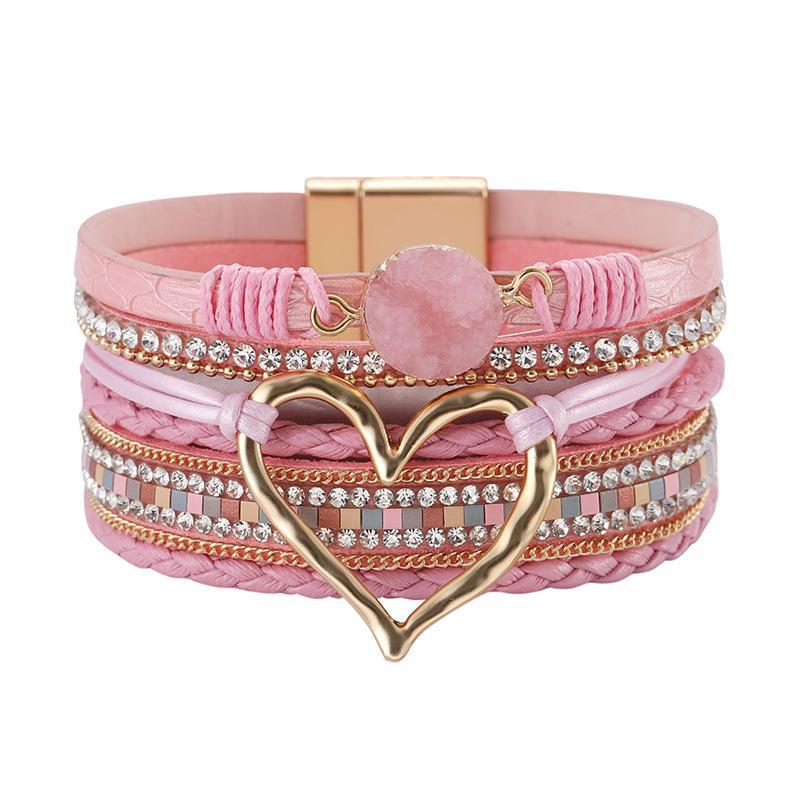 Braccialetto dell'amore bohémien multistrato europeo e americano – Gioiello alla moda regalo per ragazze