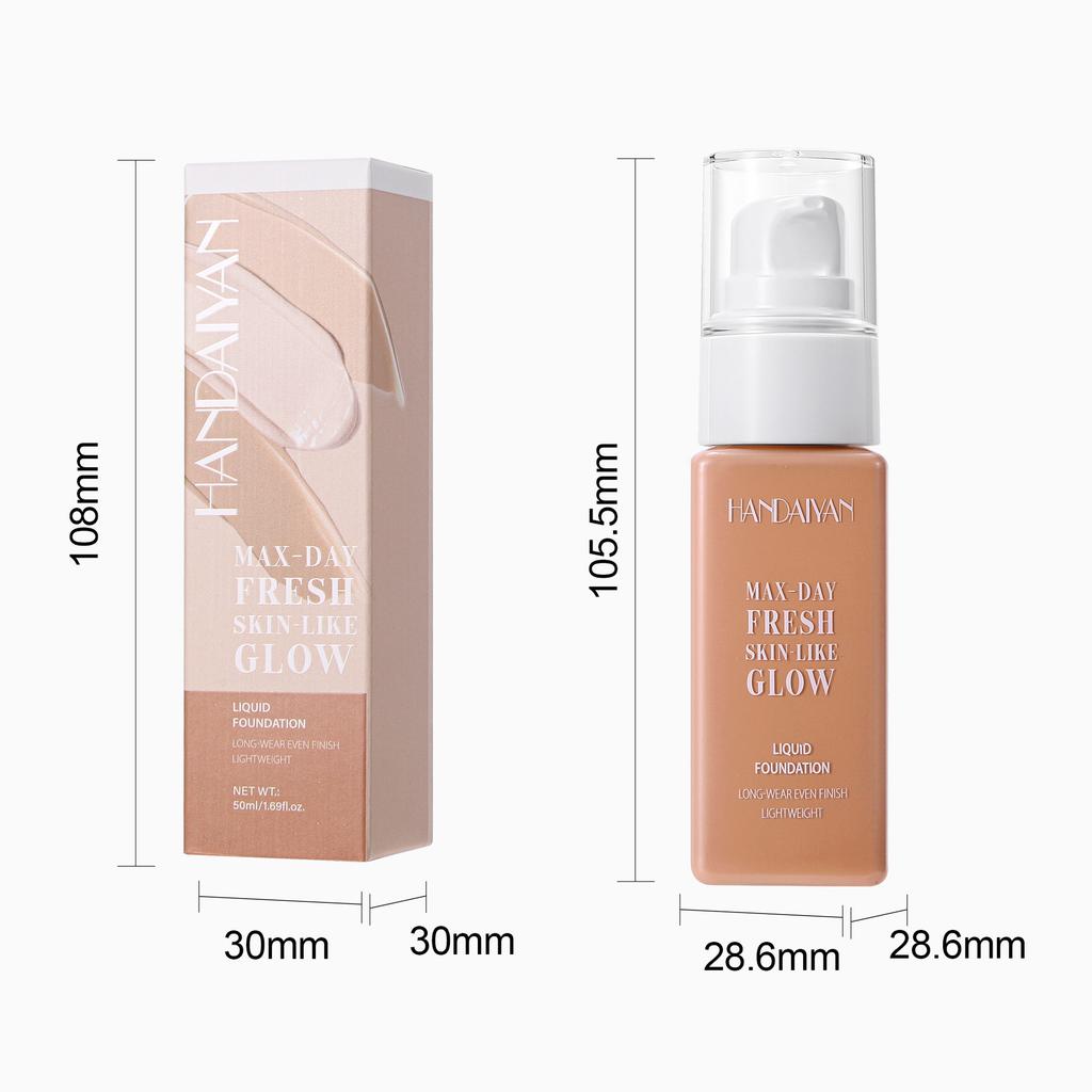 8 Shade Liquid Foundation with Long Lasting Oil Control Concealing Hydrating Lightweight Fine Texture and Non Cakey 1PCS