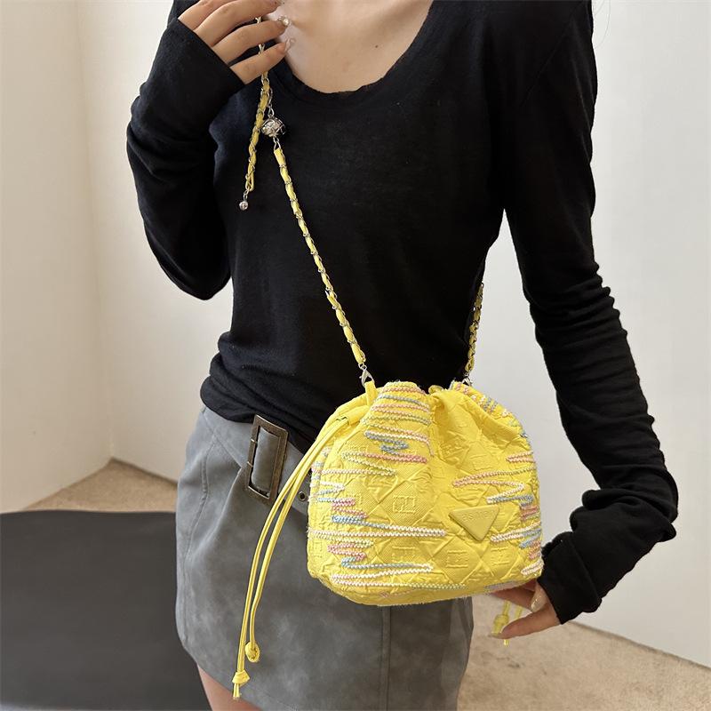 Casual Women's Bag New Fashionable One-shoulder Personality Simple Summer New Chinese Bag Crossbody Bucket Bag