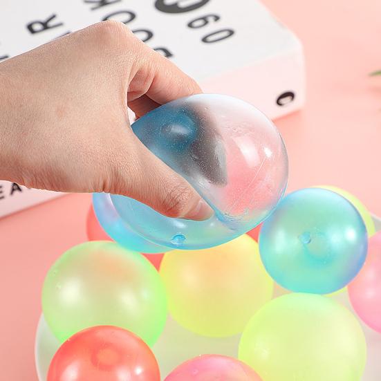 4/8/6/12Pcs Luminous Sticky Ball Glow-in-the-dark Wall Ceiling Sticky Ball TPR Anxiety Relief Stress Ball