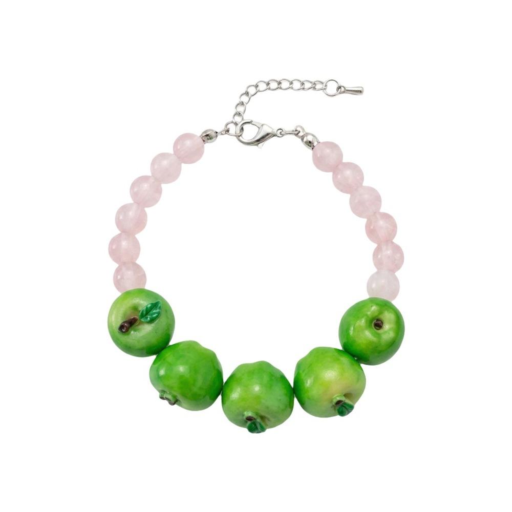 Exaggerated Lemon Bracelet Colorful Beads Stacked Bracelet Cute Fruit Beaded Bracelet  Girls Wear