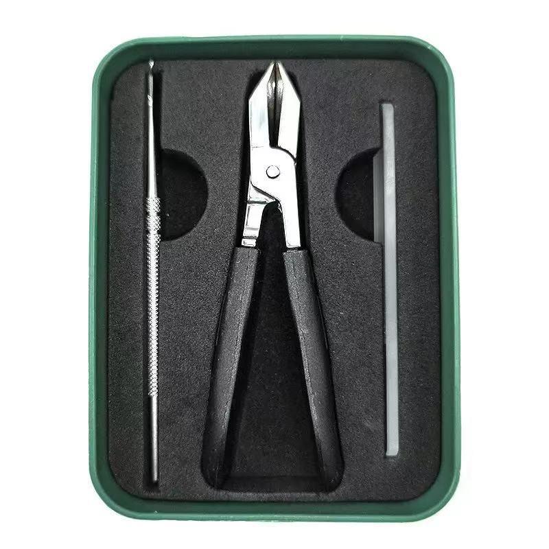 Wide-Opening Slant-Edge Nail Clipper Set with Anti-Splash and Pointed Tip for Ingrown Nail Repair