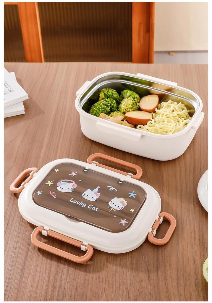 304 Stainless Steel Insulated Microwaveable Bento Lunch Box for Kids with Dividers
