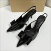 Élégantes Chaussures à Talons Hauts en Cuir Verni Chaussures de Bureau pour Dames Bout Pointu Décoration Classique en Nœud Stiletto Robe Design de Luxe Escarpins pour Femmes