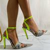 Women 'S Sexy Sandals Colorblock Pointed Toe Open Toe Zebra Pattern 11 .5cm Stiletto High Heels Sandalias Wedding Shoes Size 35 ~42