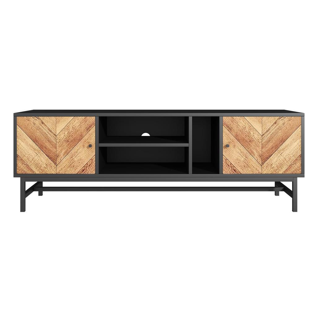 TV Cabinet, TV Table with Versatile Storage Space, TV Cabinet with Stable Metal Legs