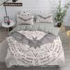 Halloween Duvet Cover Set Flying Vampire Bedding Set Bats Witchcraft Magic Polyester Comforter Cover King Size For Boys Girls