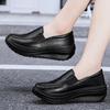 Women's Shoes Leather Sneakers Outdoor Female Casual Shoes Slip On Work Shoes Soft Vulcanized Shoe Plus Size Wedges Single Shoe