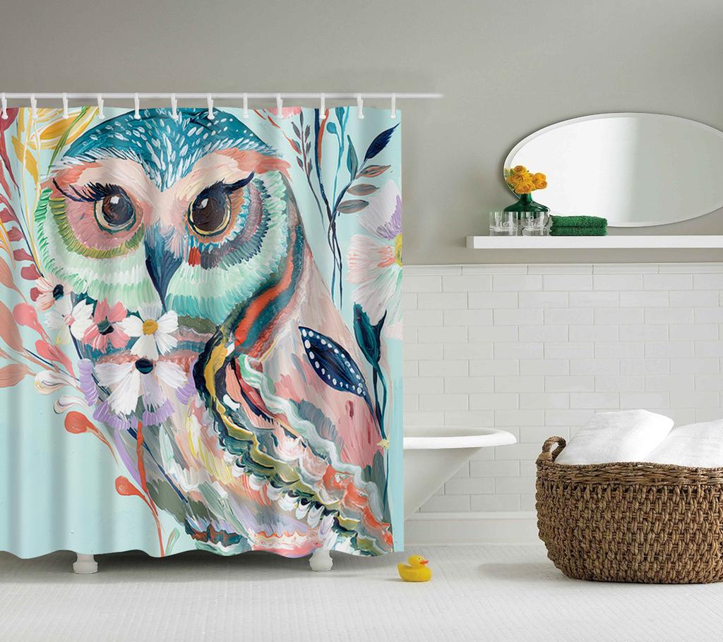Animals Birds Owl Butterfly Flamingo Shower Curtains Bathroom Curtain Frabic Waterproof Polyester Bathroom Curtain with Hooks