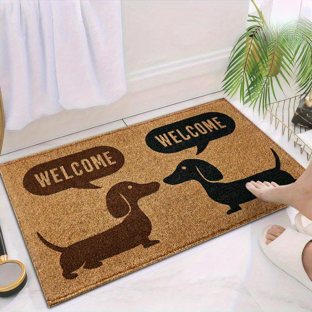 Welcome Dachshund Door Mat Carpet Mat Rug Home Decoration Dog Silhouette Non Slip Floor Mat Entryway Hallway Door Mat Floor Mat 40x60cm