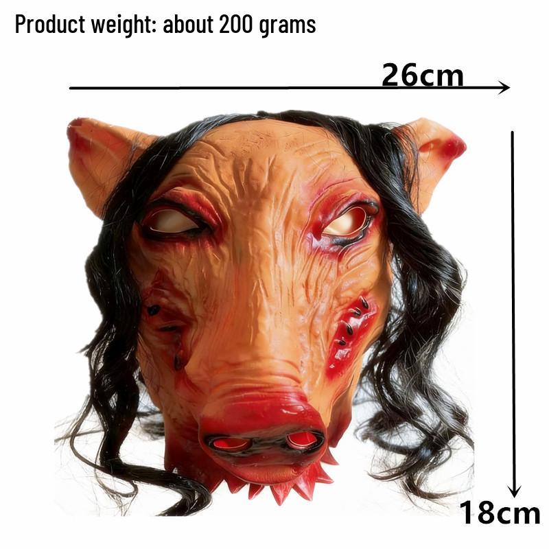 Halloween Horror Pigsy Mask: Escape Room Party Prop & Costume Headgear