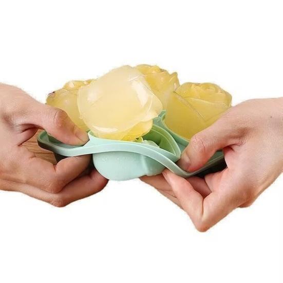 Silicone Ice Cube Mold Rose Shape Ice Ball Tray Slow Melting Whiskey