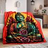 1pc Buddha Statue Blanket Lightweight Flannel Blanket Throw Blanket For Sofa, Bed, Travel, Camping, Livingroom, Office, Couch, Chair, And Bed yy251015
