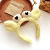 Women Headband Soft Lamb Velvet Crab Shape Thickened Fluffy Filling Anti-Slip Tooth Design Hair Hoop Makeup Face Washing Hair Accessory