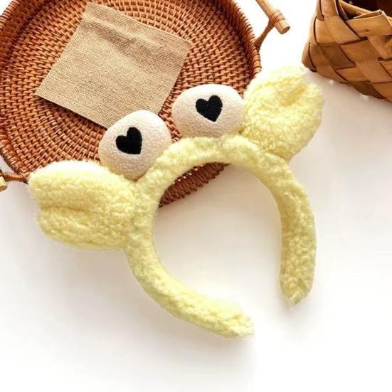 Women Headband Soft Lamb Velvet Crab Shape Thickened Fluffy Filling Anti-Slip Tooth Design Hair Hoop Makeup Face Washing Hair Accessory