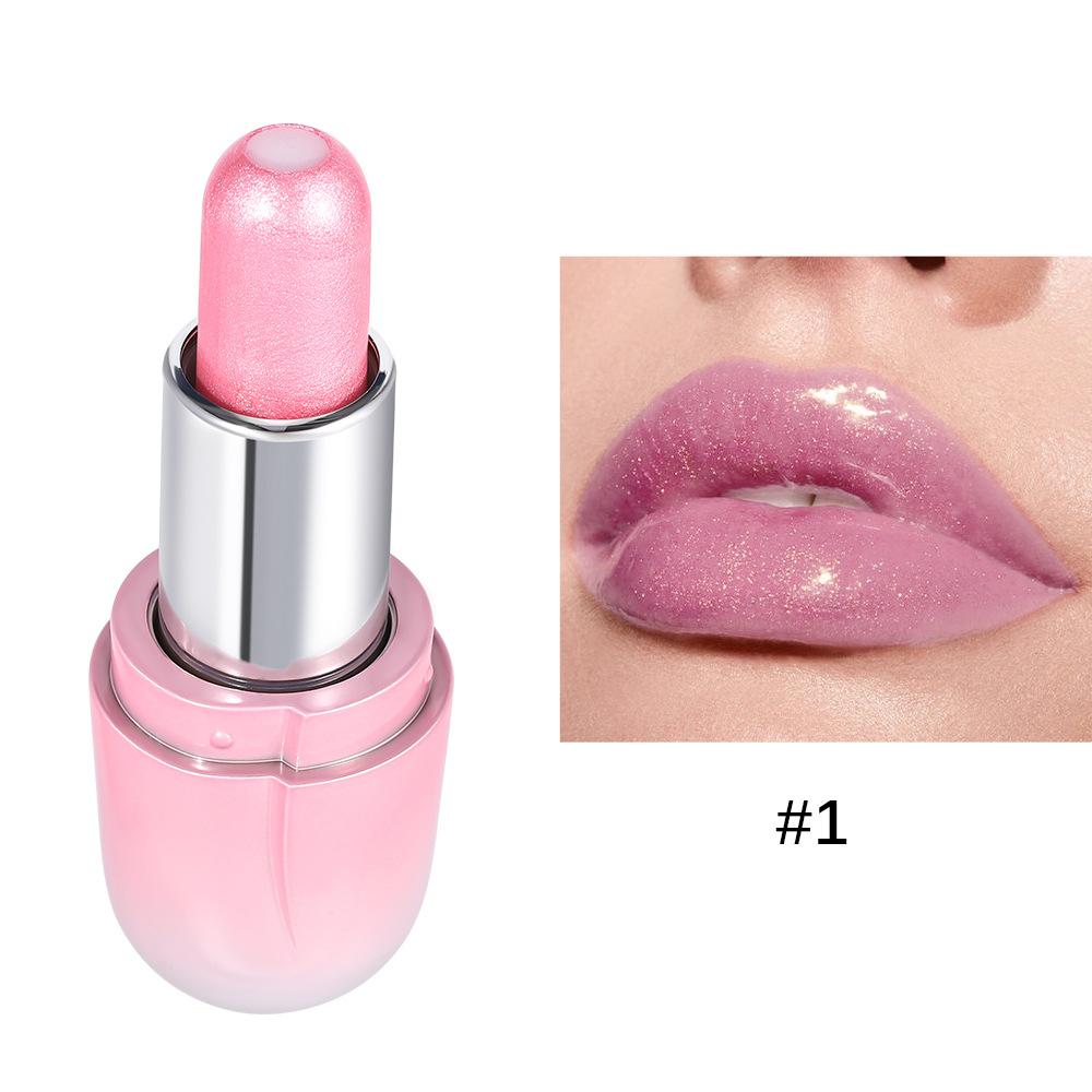Sandwich Lipstick Pearlescent Long Lasting Waterproof Glitter Lipstick Shimmer Pearlescent Shiny Metallic Pink Lip Gloss Lip Glaze