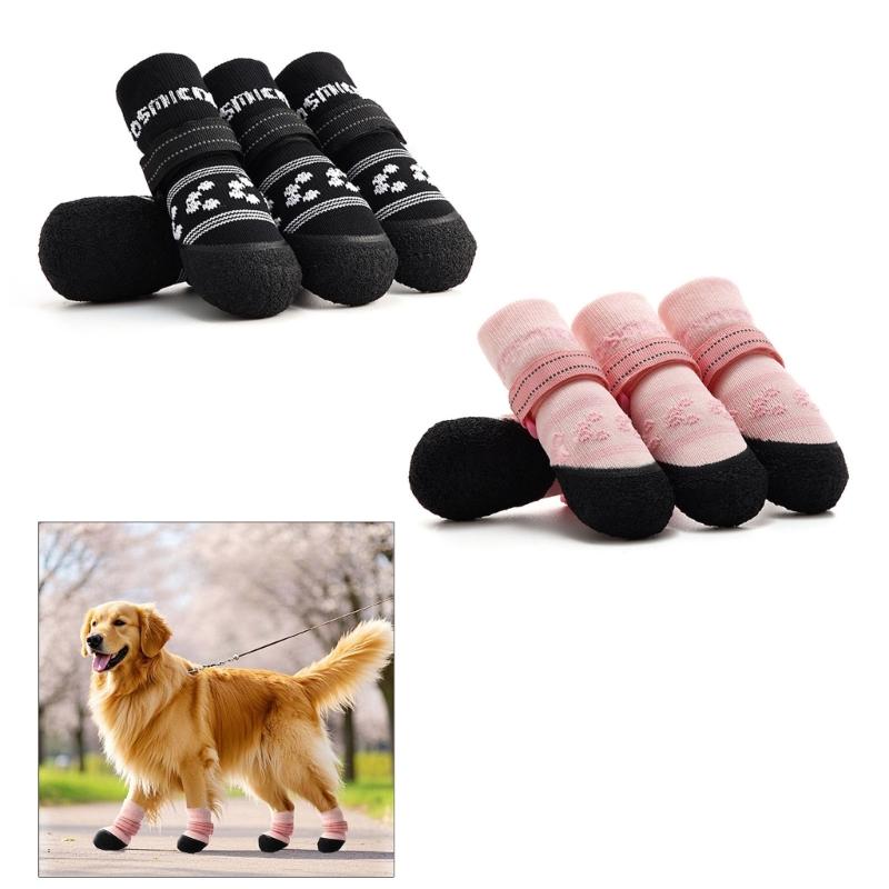 Breathable Dog Socks With Thick Grip Rubber Soles Pet Socks For Outdoor Indoor Protect Paws Safe On Hard Floor