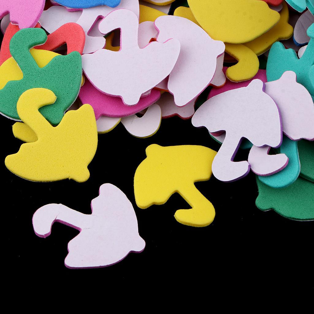 Of 200Pcs Self-Adhesive EVA Foam Stickers Assorted Colors Arts Craft Supplies for Greeting Cards
