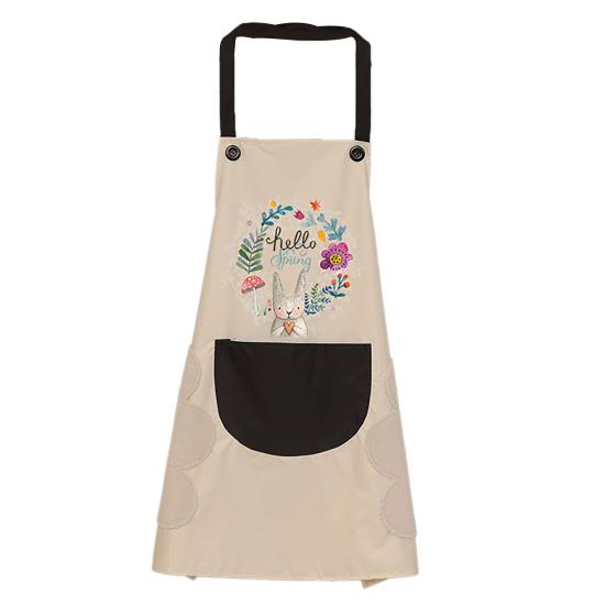 Wipeable Waterproof Oil-Proof Cartoon Wreath Rabbit Kitchen Nail Shop Apron