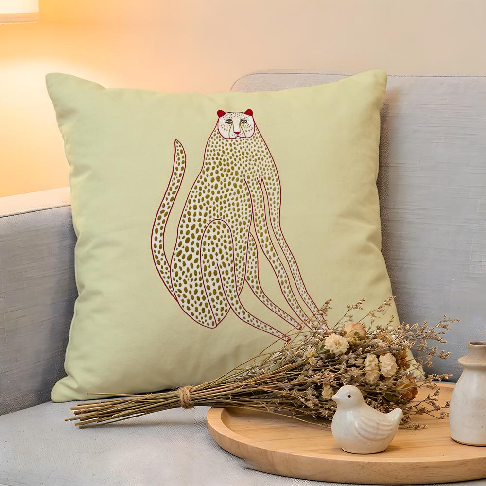 Cushion Cover Linen SkinFriendly Soft Decorative Case For Sofa Home Decor Geometric Animal Leopard Pattern Pillow cover
