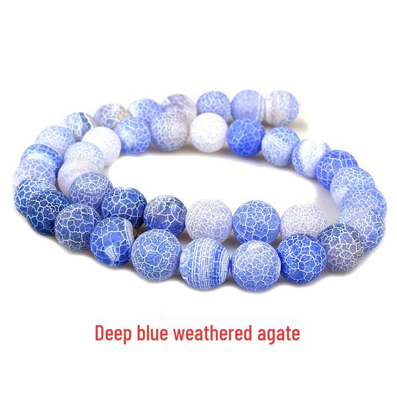 Natural Weathered Agate Frosted Beads for DIY Jewelry Accessories
