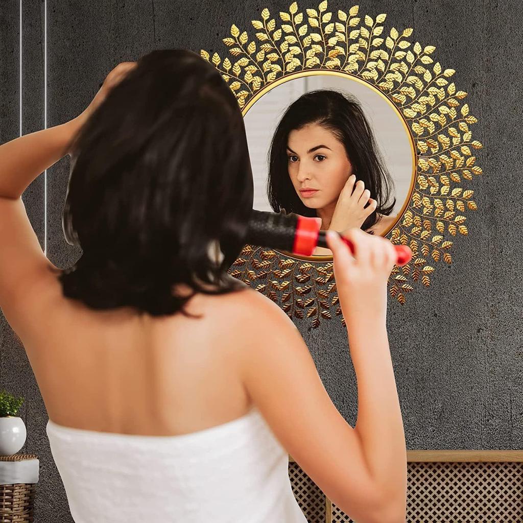 Rust Proof & Weather Proof Wall Mirror - Ideal Mirror for Living Room, Bathroom, Bedroom, Foyer | Entryway, Wash Basin Area - Gold  22 Inches 1 Piece