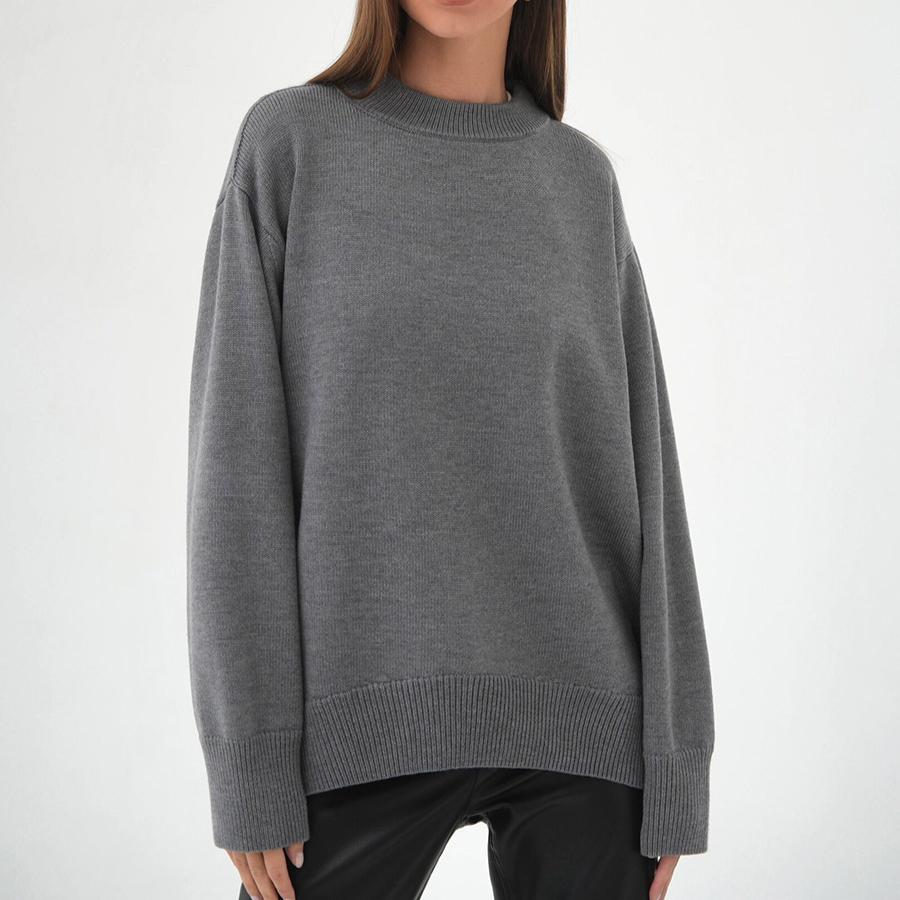 GMXIA Damen Uni Rundhals Pullover Herbst und Winter Neuer Temperament Pendler Vielseitig Lässig Rundhals Strickpullover