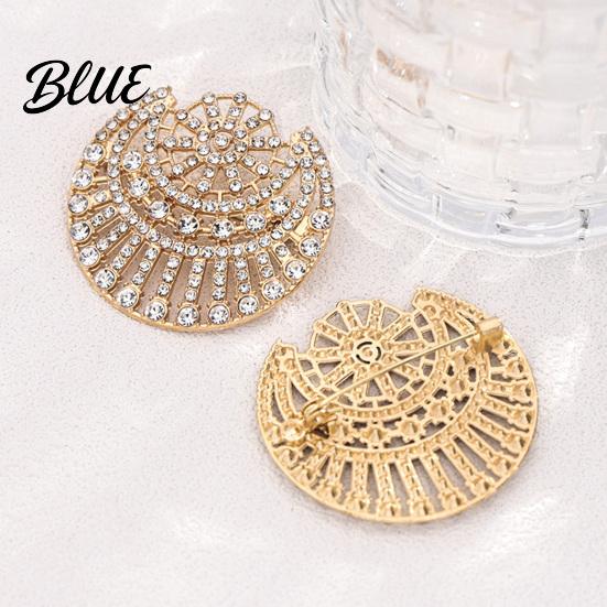 Women Fashion Jewelry Hollow Rhinestone Sun Moon Brooch, Metal Lapel Pin for Elegant Dress Men Women, Accessories Clothing Scarf Hat Decoration
