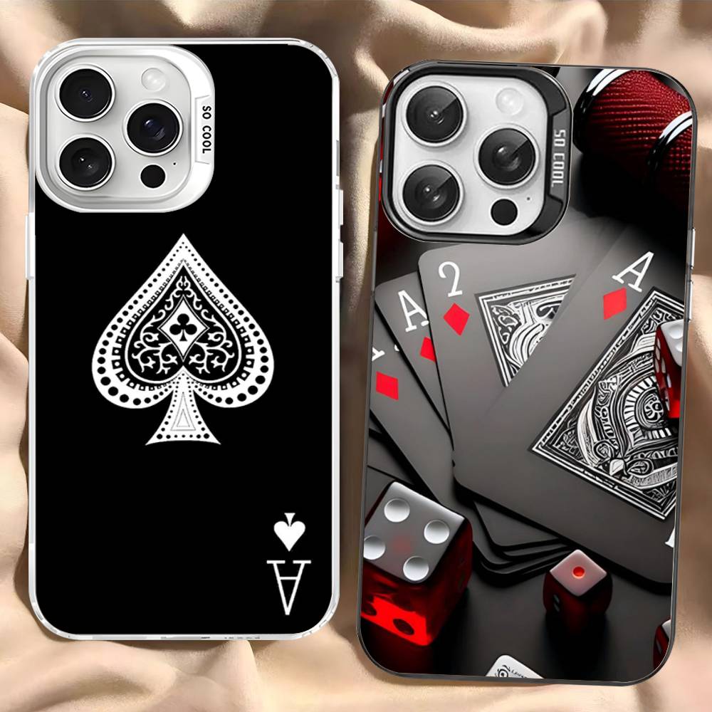 Poker Pattern Game Color Phone Case For IPhone 17 16 15 14 13 12 11 Pro Max Plus Pro Shell