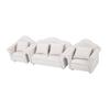 3Pcs 1:12 Mini Doll House Plaid Sofa Cushion Set Accessory Room Furniture ToyWhite