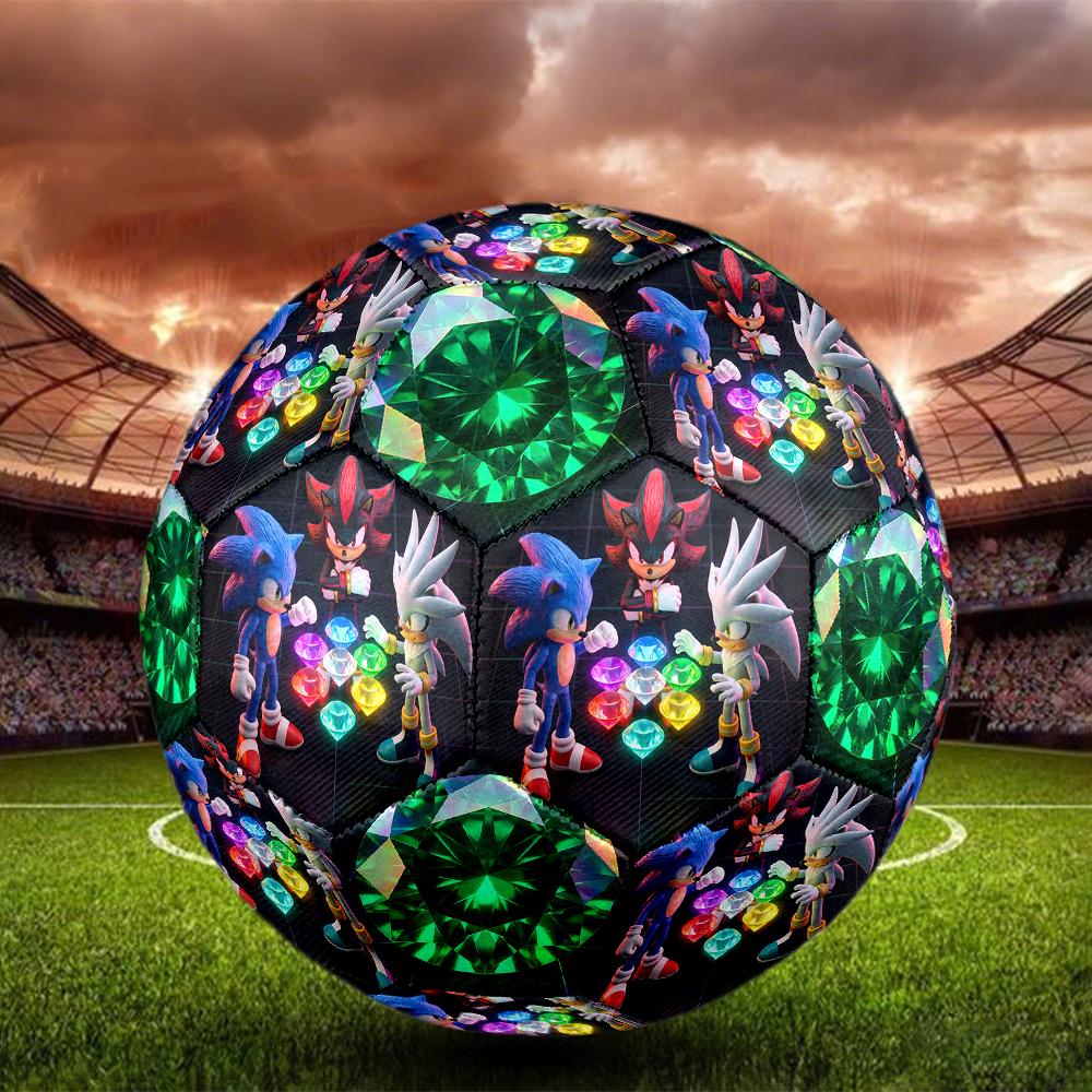 1pc Sonic the Hedgehog Football Soccer Ball Size 5 Indoor Soccer Ball Fashion Colorful Backyard Game -Great For Sports Fans Gift HE40