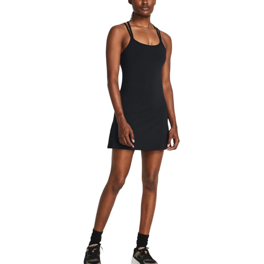 Under Armour UA Meridian Solid Color Midi Slim Fit Sleeveless Dress Women Dresses Black 1383666-001